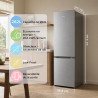 Comfee' RCB268LS2EU(E) Réfrigérateur Combiné, 262L, Acier Inoxydable | Grande Capacité 262L (197+65), Low Frost, Hauteur 177,3 c