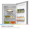 Comfee' RCB268LS2EU(E) Réfrigérateur Combiné, 262L, Acier Inoxydable | Grande Capacité 262L (197+65), Low Frost, Hauteur 177,3 c