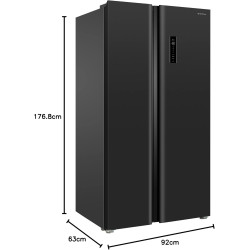 GEDTECH Réfrigérateur multi-portes GSBS510BL 510L (324L + 181L) - Distributeur d'eau - Noir