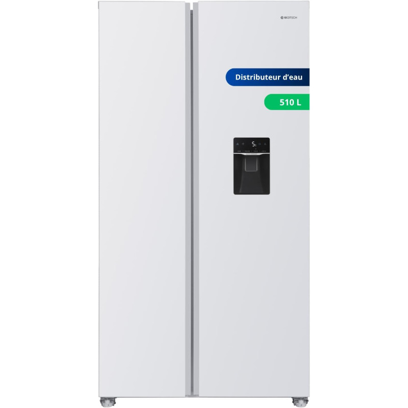 GEDTECH Réfrigerateur américain GSBS510WH 510L (324L + 181L) - No Frost - Blanc