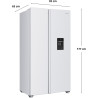 GEDTECH Réfrigerateur américain GSBS510WH 510L (324L + 181L) - No Frost - Blanc
