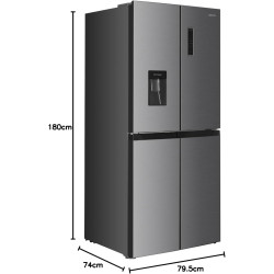 GEDTECH Réfrigerateur multi-portes GMP470IXT 470L (301L + 169L) - Distributeur d'eau - No Frost - Inox