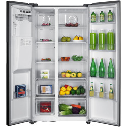 GEDTECH Réfrigérateur Américain GSBSA513IX Side by Side 513L - Distributeur d'eau et machine à glaçons automatique - Inox