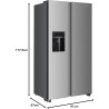 GEDTECH Réfrigérateur Américain GSBSA513IX Side by Side 513L - Distributeur d'eau et machine à glaçons automatique - Inox