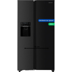 GEDTECH Réfrigérateur Américain GSBSA513DX Side by Side 513L - Distributeur d'eau et machine à glaçons automatique
