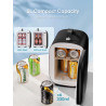 FOHERE Mini Frigo de Chambre 5 Litres/ 6 Canettes, Petit Frigo Thermoélectrique CA/CC, Cosmetique, Mini Réfrigérateurs pour Bois