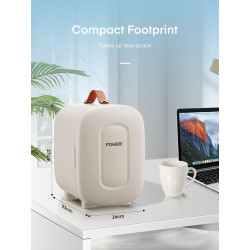 FOHERE Mini Frigo de Chambre 5 Litres/ 6 Canettes, Petit Frigo Thermoélectrique CA/CC, Cosmetique, Mini Réfrigérateurs pour Bois