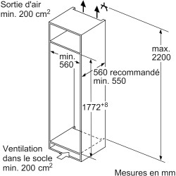 Bosch KIR81NSE0 Série 2 - Réfrigérateur, encastrable, éclairage LED