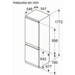 Bosch KIV86VSE0 Série 4 - Réfrigérateur combiné, encastrable, éclairage LED