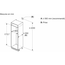 Bosch KIV86VSE0 Série 4 - Réfrigérateur combiné, encastrable, éclairage LED