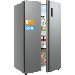 Comfee' RCS536LS01EU(E) Réfrigérateur Side by Side, No Frost, 553L, Blanc | 347 L Pour Le Réfrigérateur, 206 L Pour Le Congélate