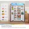 Comfee' RCS536LS01EU(E) Réfrigérateur Side by Side, No Frost, 553L, Blanc | 347 L Pour Le Réfrigérateur, 206 L Pour Le Congélate