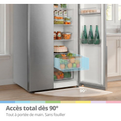 Comfee' RCS536LS01EU(E) Réfrigérateur Side by Side, No Frost, 553L, Blanc | 347 L Pour Le Réfrigérateur, 206 L Pour Le Congélate