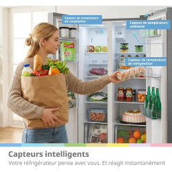 Comfee' RCS536LS01EU(E) Réfrigérateur Side by Side, No Frost, 553L, Blanc | 347 L Pour Le Réfrigérateur, 206 L Pour Le Congélate