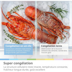 Comfee' RCS536LS01EU(E) Réfrigérateur Side by Side, No Frost, 553L, Blanc | 347 L Pour Le Réfrigérateur, 206 L Pour Le Congélate