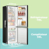 Comfee' RCB169DK2(E) Réfrigérateur avec Congélateur/Hauteur 150 cm/Low Frost/Température Réglable du Réfrigérateur/Lumière LED/1