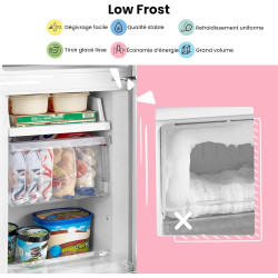 Comfee' RCB169DK2(E) Réfrigérateur avec Congélateur/Hauteur 150 cm/Low Frost/Température Réglable du Réfrigérateur/Lumière LED/1