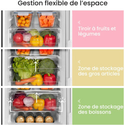 Comfee' RCB169DK2(E) Réfrigérateur avec Congélateur/Hauteur 150 cm/Low Frost/Température Réglable du Réfrigérateur/Lumière LED/1