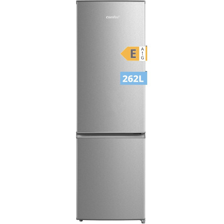 Comfee' RCB359IX2 Réfrigérateur Combiné, 262L(197+65), Grande Capacité, Low Frost, Hauteur 177,3 cm, Faible Bruit 39 dB, Éclaira