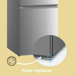 Comfee' RCB359IX2 Réfrigérateur Combiné, 262L(197+65), Grande Capacité, Low Frost, Hauteur 177,3 cm, Faible Bruit 39 dB, Éclaira