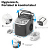 Machine à Glaçons – 8 glaçons en 6 minutes (12 kg/24 h), Auto-Nettoyante et Silencieuse, 2 Tailles de Glaçons, Machine à Glaçons