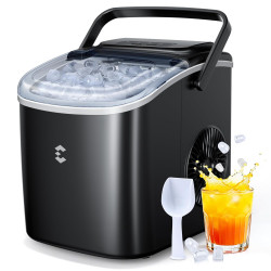 EASYERA Machine à Glaçons, Design Compact et Fin, 12 Kg/24H, 2 Tailles de Glaçons, Machine a Glacons Autonettoyante, Ice Maker P
