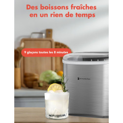 KitchenBrothers Machine a Glacons Professionnel - Machine a Glace Pilée - Machines à Glaçons - Machine a Glacon - Portable Avec 