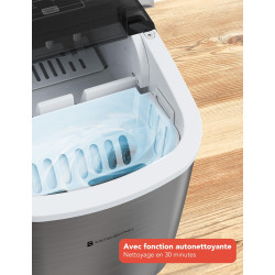 KitchenBrothers Machine a Glacons Professionnel - Machine a Glace Pilée - Machines à Glaçons - Machine a Glacon - Portable Avec 