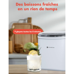 KitchenBrothers Machine a Glacons Professionnel - Machine a Glace Pilée - Machines à Glaçons - Machine a Glacon - Portable Avec 