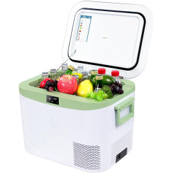 BINGI Glacière Electrique Voiture 18L à Compression avec Refroidissement Rapide - Réfrigérateur Portable Jusqu‘à -18°C, 12V/24V/