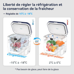 BINGI Glaciere a Compression 22L 12V/24V/230V Glacière Electrique Voiture -18°C - +20°C