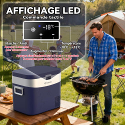 BINGI Glaciere a Compression 22L 12V/24V/230V Glacière Electrique Voiture -18°C - +20°C