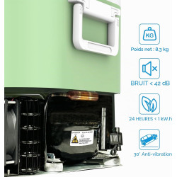 BINGI Compresseur glacière portable 12,8 litres 12/24 V CC et 230 V AC, mini réfrigérateur pour voiture, camion, camping, campin