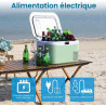 BINGI Compresseur glacière portable 12,8 litres 12/24 V CC et 230 V AC, mini réfrigérateur pour voiture, camion, camping, campin