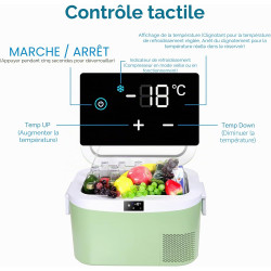 BINGI Compresseur glacière portable 12,8 litres 12/24 V CC et 230 V AC, mini réfrigérateur pour voiture, camion, camping, campin