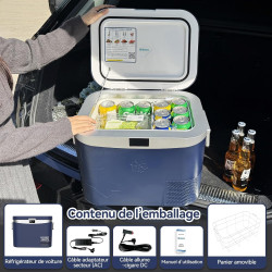 BINGI Glacière Electrique Voiture 18L Réfrigérateur de Voiture à Compression -18°C - +20°C