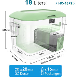 BINGI Glacière Electrique Voiture 18L à Compression avec Refroidissement Rapide - Réfrigérateur Portable Jusqu‘à -18°C, 12V/24V/