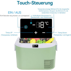 BINGI Glacière Electrique Voiture 18L à Compression avec Refroidissement Rapide - Réfrigérateur Portable Jusqu‘à -18°C, 12V/24V/