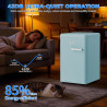 Mini Réfrigérateur Rétro 72L – Silencieux 43 dB, Design Vintage avec LED, 7 Niveaux de Température, pour Chambre, Bureau, Cuisin