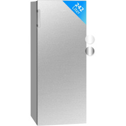 Bomann Réfrigérateur 242L inox VS7316-1-inox, Capacité nette : 242 litres, Éclairage intérieur à DEL, Contrôle de la température