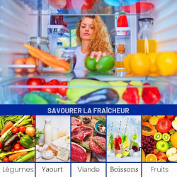 Bomann Réfrigérateur 242L inox VS7316-1-inox, Capacité nette : 242 litres, Éclairage intérieur à DEL, Contrôle de la température