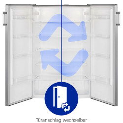 Bomann Réfrigérateur 242L inox VS7316-1-inox, Capacité nette : 242 litres, Éclairage intérieur à DEL, Contrôle de la température