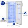 Bomann Réfrigérateur 242L blanc VS7316-1-blanc, Capacité nette : 242 litres, Éclairage intérieur à DEL, Contrôle de la températu