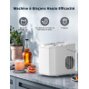 Machine à Glaçons, 12kg en 24h, 9 Glaçons en 6 à 8 Minutes, Blanc Machine a Glacons avec Fonction Autonettoyante, pour la Maison