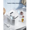 Machine à Glaçons, 12kg en 24h, 9 Glaçons en 6 à 8 Minutes, Blanc Machine a Glacons avec Fonction Autonettoyante, pour la Maison