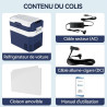 BINGI Glacière Electrique Voiture 38L Silencieuse (≤45dB) Réfrigérateur de Voiture à Compression -18°C à +15°C, 12V/24V/220V, Po