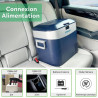 BINGI Glacière Electrique Voiture 22L Silencieuse (≤45dB) Réfrigérateur de Voiture à Compression -18°C à +15°C, 12V/24V/220V, Po