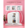 FOHERE Mini Frigo de Chambre 5L/6 Canettes, Frigo Skincare Comestique avec Miroir LED, Fonction Chaud et Froid, Glacière Portabl