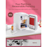 FOHERE Mini Frigo de Chambre 5L/6 Canettes, Frigo Skincare Comestique avec Miroir LED, Fonction Chaud et Froid, Glacière Portabl