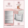 FOHERE Mini Frigo de Chambre 5L/6 Canettes, Frigo Skincare Comestique avec Miroir LED, Fonction Chaud et Froid, Glacière Portabl